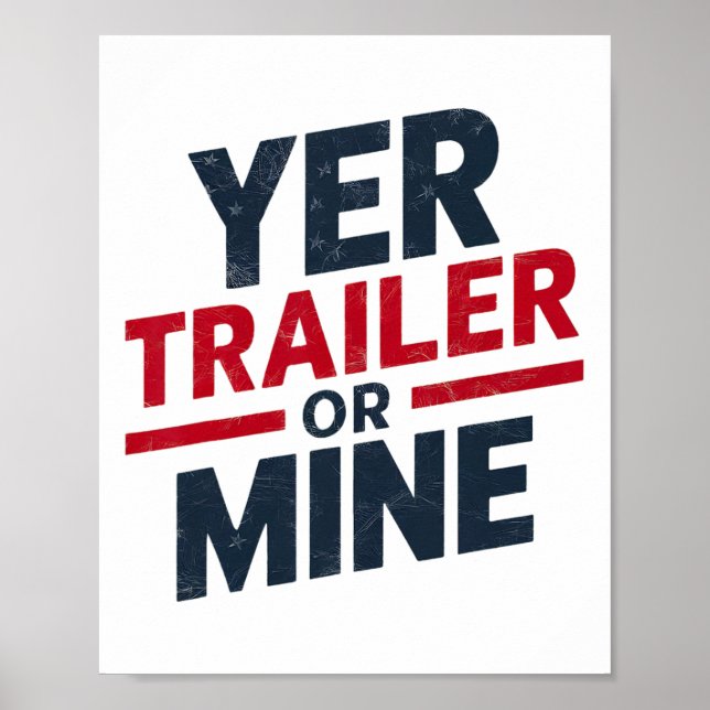 Dein Trailer Oder Meiner Lustig Usa 4. Juli White  Poster (Vorne)