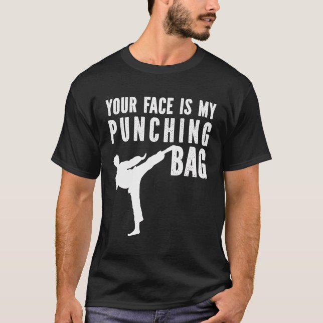 Dein Vater ist mein Punching Bag Karate T-Shirt (Vorderseite)
