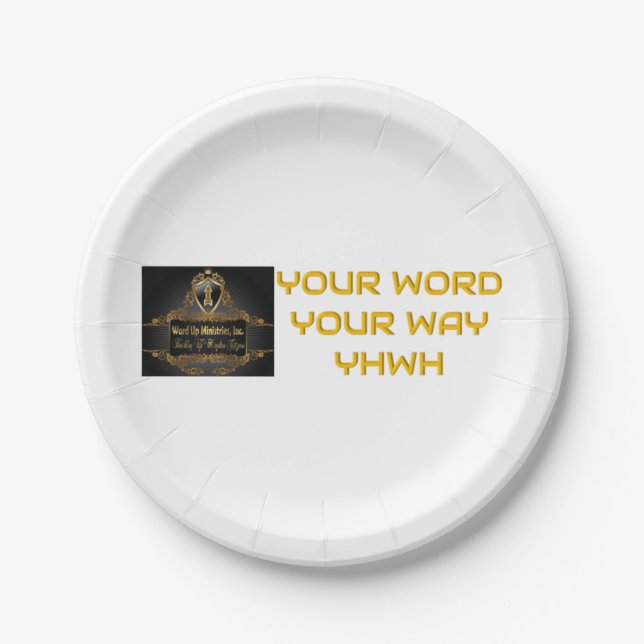 Dein Wort Dein Weg YHWH Pappteller (Vorderseite)