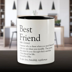 Deine beste Freundin Definition Moderne Typografie Zweifarbige Tasse