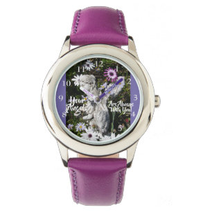 Deine Engel sind bei dir Lila Girls Name Watch Armbanduhr