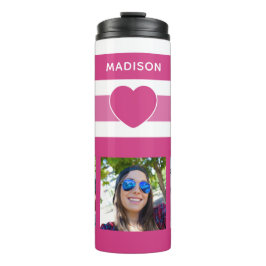 DEINE FOTO & NAME Stripes Mustertumbler Thermosbecher