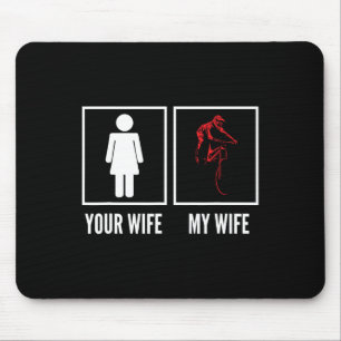 Deine Frau Meine Frau Biker Radfahrer Mountainbike Mousepad