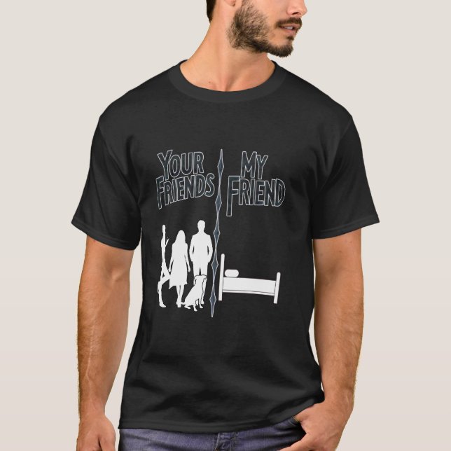 Deine Freunde mein Bed Funny Introvertieren Anti-S T-Shirt (Vorderseite)