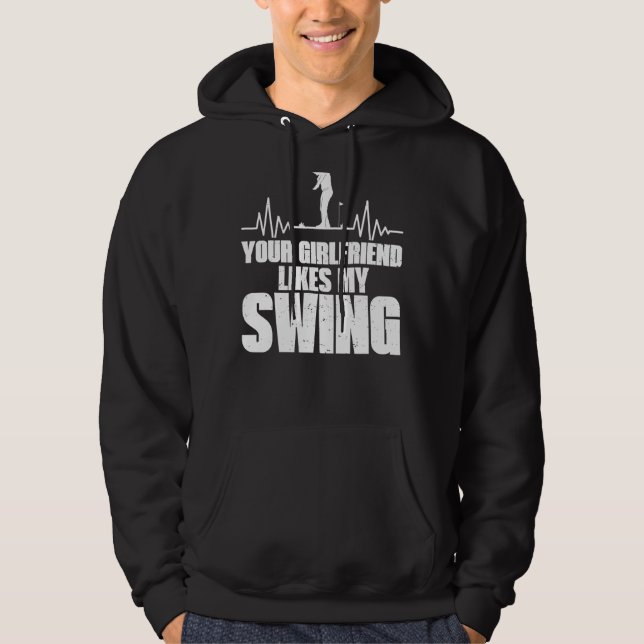 Deine Freundin mag mein Swing Golf für Men Kids Hoodie (Vorderseite)