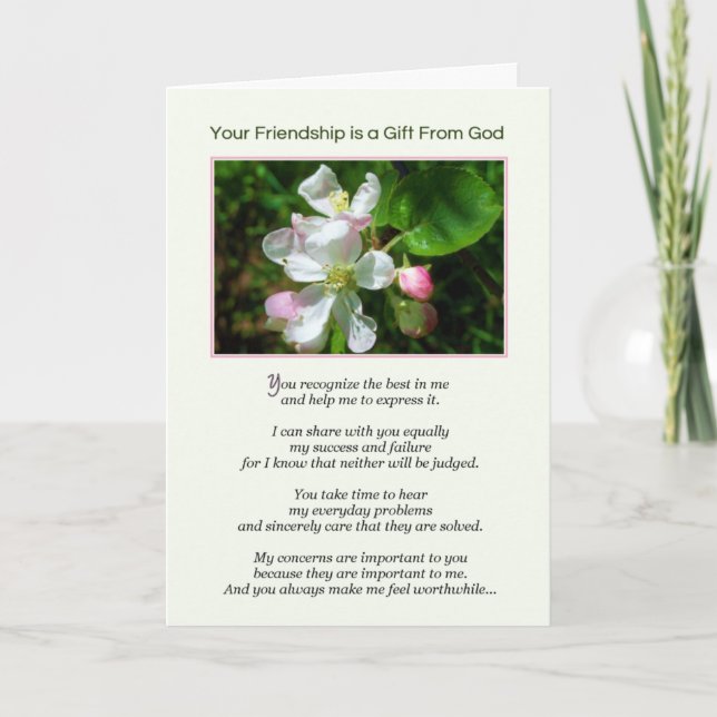 Deine Freundschaft ist ein Geschenk Gottes Karte (Vorderseite)