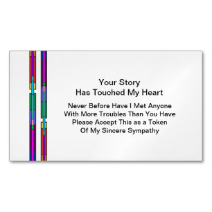 Deine Geschichte hat mein Herz berührt   Beileid M Magnetische Visitenkarte