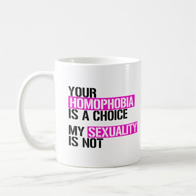 Deine Homophobie ist eine Wahl Kaffeetasse (Links)