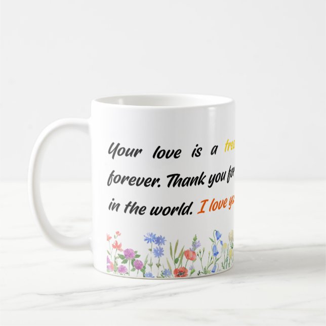Deine Liebe ist ein Schatz, den ich für immer hoch Kaffeetasse (Links)