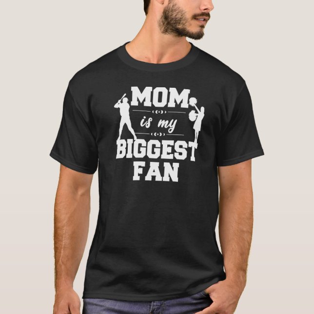 Deine Mama ist mein größter Fan-Funny-Baseball T-Shirt (Vorderseite)