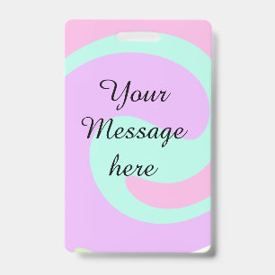Deine Nachricht hier Textname Monogramm rosa Paste Ausweis