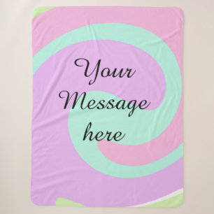 Deine Nachricht hier Textname Monogramm rosa Paste Sherpadecke