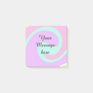 Deine Nachricht hier Textname Monogramm rosa Verga Post-it Klebezettel