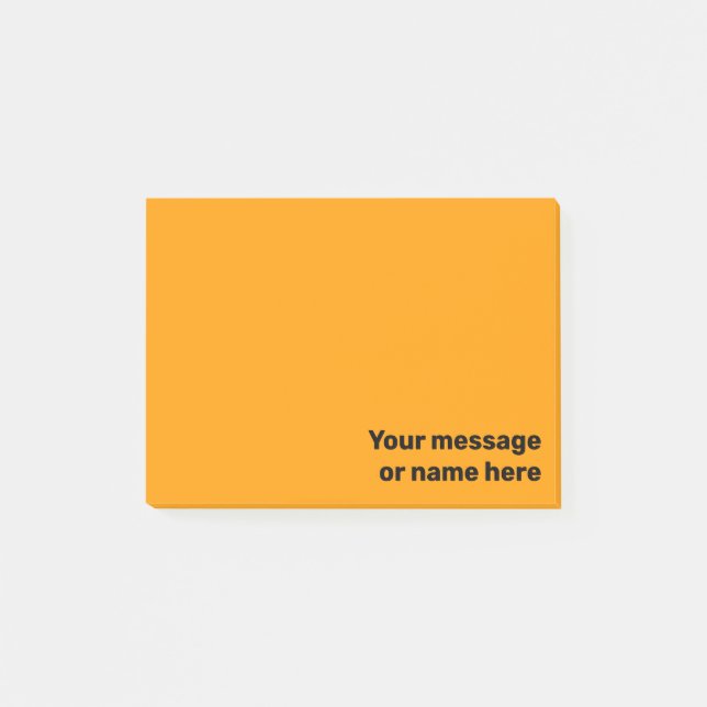 Deine Nachricht Vibrant Hell Orange Post-it Klebezettel (Vorderseite)