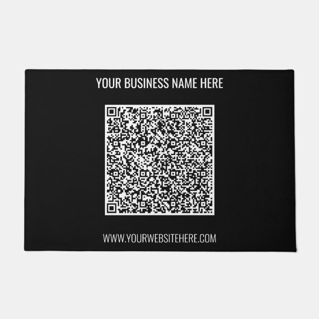 Deine QR-Code-Scan- und benutzerdefinierte Text-Ge Fußmatte (Vorderseite)