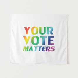 "Deine Stimme zählt" Stolz lgbtq lgbt Regenbogen w Wandteppich