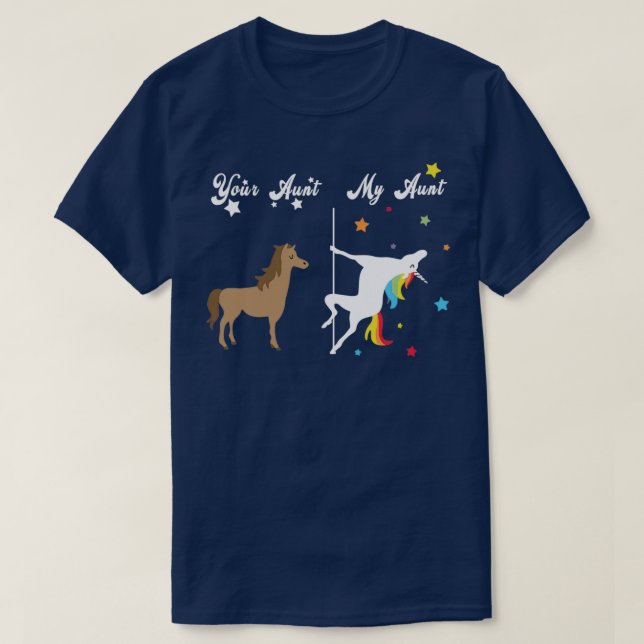 Deine Tante meine Tante Unicorn T-Shirt (Design vorne)