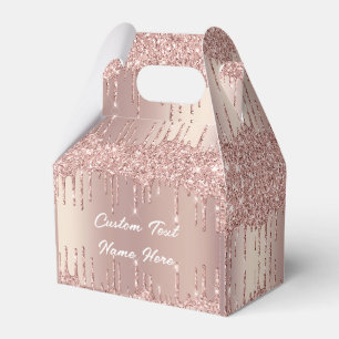 Deine Tex Favor Box Roségold Schimmer Glittertropf Geschenkschachtel