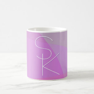 Deine überlappenden Initialen   Moderne rosa Geome Kaffeetasse