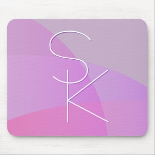 Deine überlappenden Initialen Moderne rosa Geome Mousepad