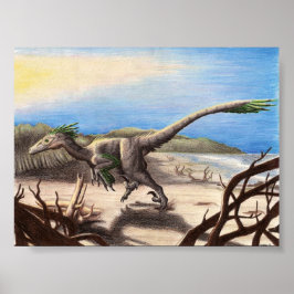 Deinonychus am Strand Poster