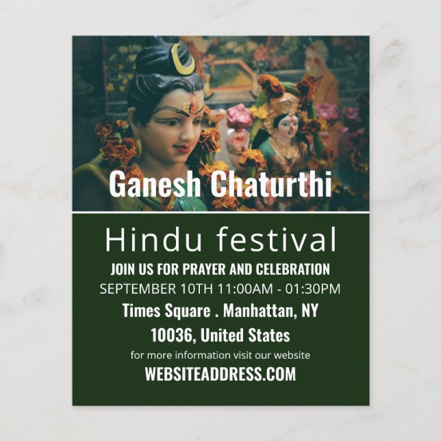 Deity God Statue, Hindu Event Advertising Flyer (Vorne)