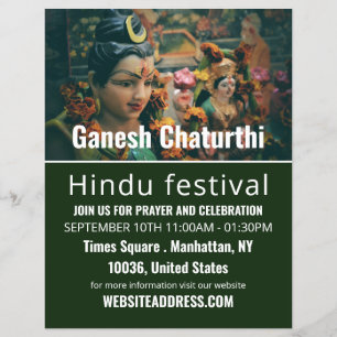 Deity God Statue, Hindu Event Advertising Flyer