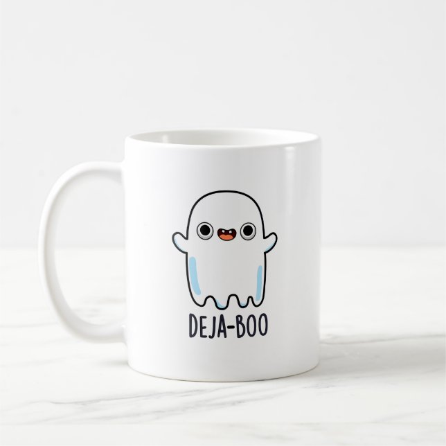 Deja Boo Funny Ghost Pun Kaffeetasse (Links)