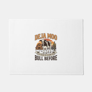 Deja Moo Lustige Kuh Western Vintage-Shirt-Design_ Fußmatte