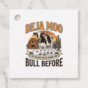 Deja Moo Lustige Kuh Western Vintage-Shirt-Design_ Geschenkanhänger