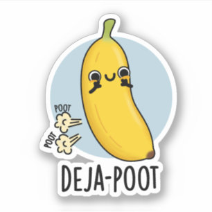 Deja-poot Funny Banana Doppelte Furz Puff Aufkleber