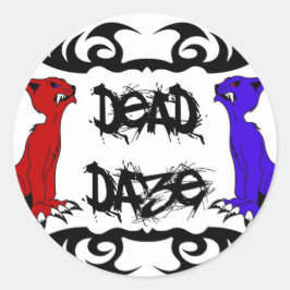 Deja Vu Cat Runder Aufkleber