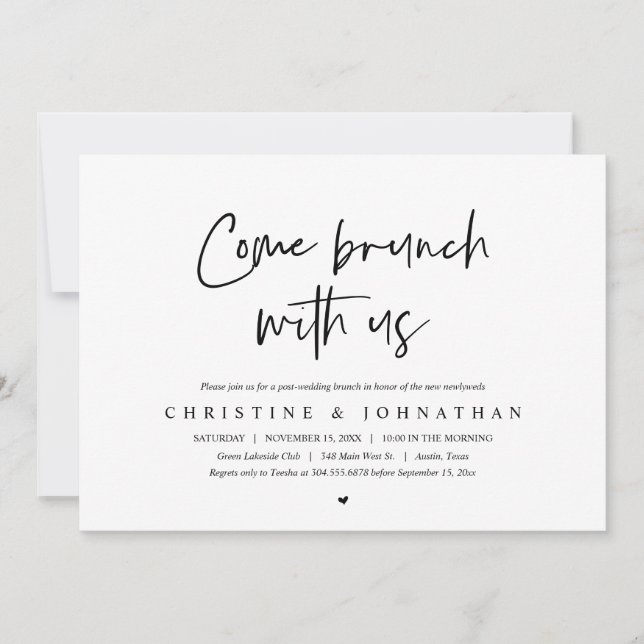 Déjeuner avec les jeunes mariés, invitation post-m (Devant)