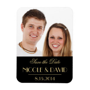 Dekadent Deko elegante schwarze Hochzeit speichern Magnet