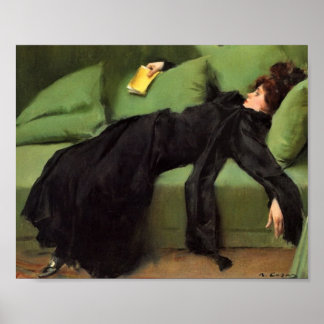 Dekadent junge Frau nach der Tanz Keramik Til Poster