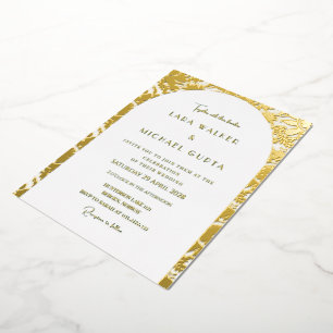 Dekadente goldfolierte Hochzeitseinladung Folieneinladung