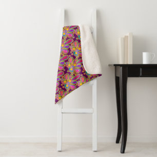 Dekadente vergoldete Retro-Aquarell-Ploomf Sherpadecke