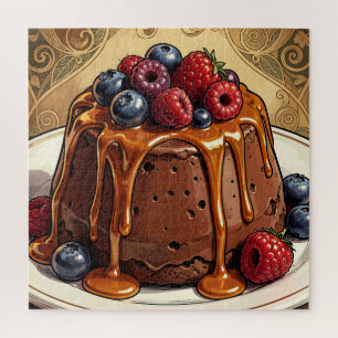 Dekadenter Schokoladen-Karamell-Beeren-Kuchen