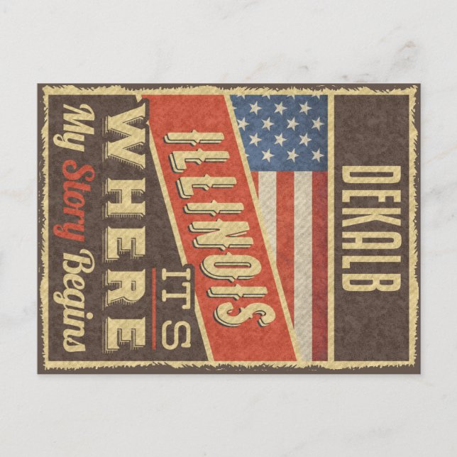 DeKalb Illinois Postkarte (Vorderseite)