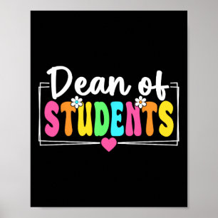 Dekan für Studenten Zurück zur Schule Lehrer Schül Poster