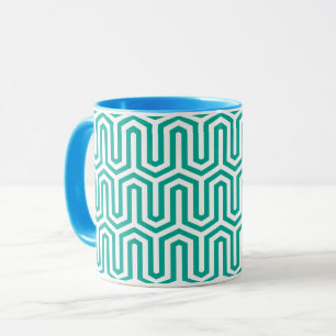 Deko ägyptisches Motiv - türkisblau und weiß Tasse