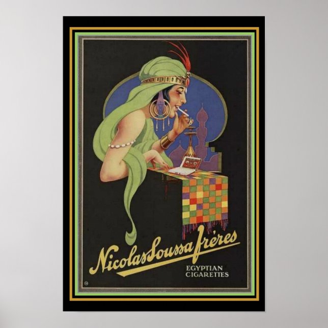 Deko ägyptisches Zigaretten-Werbeplakat 13x19 (Vorne)