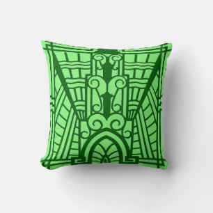 Deko Architectural Pattern, Light Jade Green Kissen