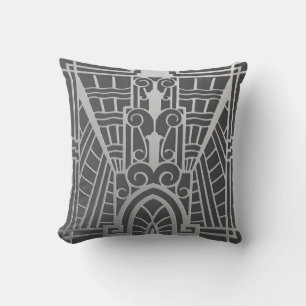 Deko Architectural Pattern, Silver Gray / Grau Kissen
