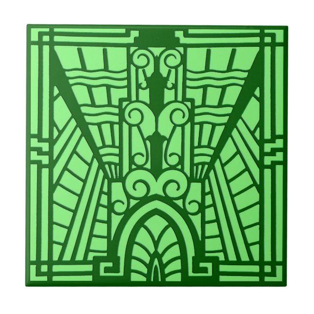 Deko-Architekturmuster, helles Jade-Grün Fliese (Vorderseite)