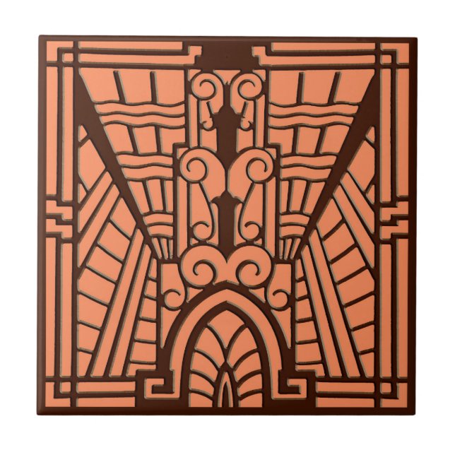 Deko-Architekturmuster, Kupfer und Brown Fliese (Vorderseite)