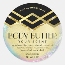 Deko Art Black Gold Pastel Body Butter Labels