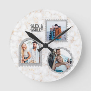 Deko Art Moderner Name des Fotos Runde Wanduhr