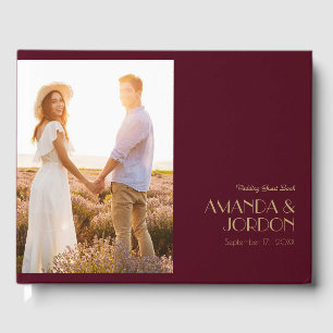 Deko Burgundy Wedding Foto Guest Book Gästebuch