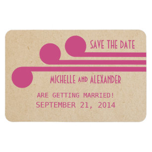 Deko Chic Save the Date Magnet, Fuchsia Magnet